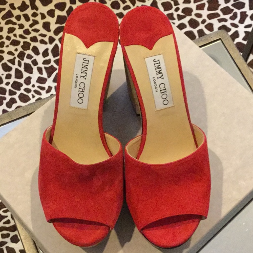 Jimmy Choo Deede Suede Cork Mules